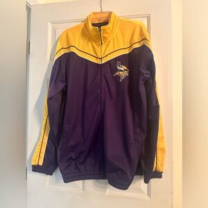 NFL Minnesota Vikings Zip Up Jacket Purple Gold.